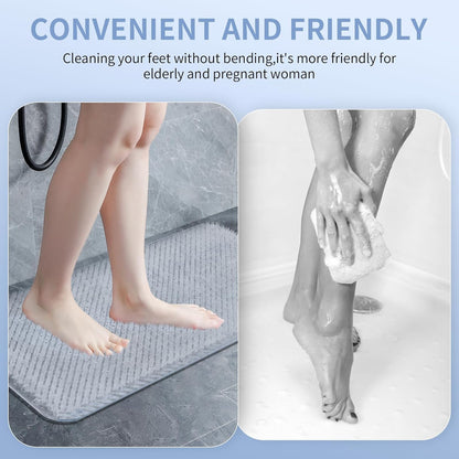Yolife Shower Foot Scrubber Mat,Anti-Slip Bath Mat with Scrub Bristles & Strong Suction Cups to Soothe Achy Feet