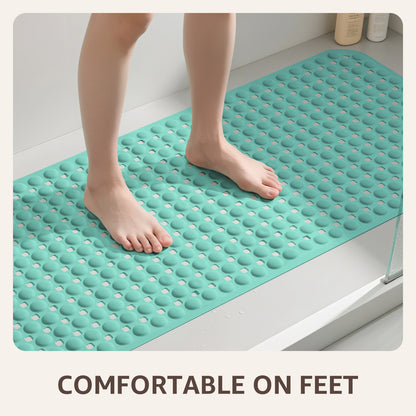 OTHWAY Non Slip Bath Tub Shower Mat with Suction Cups, Drain Holes, Bathtub Floor Liner Mats for Inside Shower Bathroom, Machine Washable, Soft on Feet, 35x16 Inch