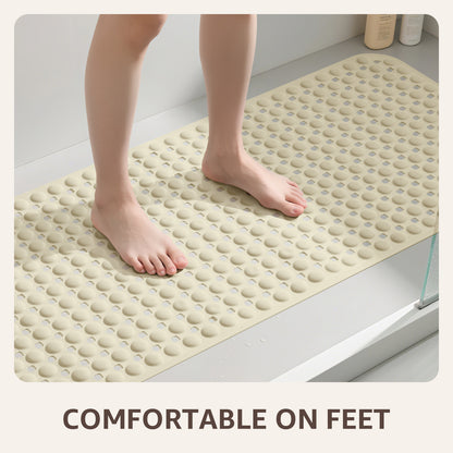 OTHWAY Non Slip Bath Tub Shower Mat with Suction Cups, Drain Holes, Bathtub Floor Liner Mats for Inside Shower Bathroom, Machine Washable, Soft on Feet, 35x16 Inch