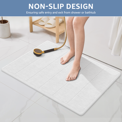 OTHWAY 32"x20" Large Diatomaceous Earth Bath Mat for Bathroom, Super Absorbent Quick-Dry Non-Slip Shower Mat, Natural Stone Bath Mat Easy to Clean