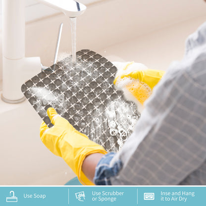 OTHWAY 2-Pack Square Sink Mats,Non-Slip Sink Mats for Kitchen, Quick-Dry Dish Drying Pad & Cabinet Protector, Flexible PVC Sink Grid Liner for Stainless Steel/Ceramic Sinks, 15.7"x11.8"