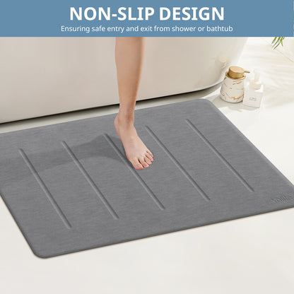 Yolife 32"x 20" Diatomite Bath Mat, Super Absorbent Quick-Dry Stone Bathroom Floor Mat, Non-Slip Natural Diatomaceous Earth Shower Rug, Large Bath Pad for Bathroom, Kitchen, Entryway, Easy to Clean