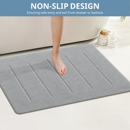 Yolife 32"x 20" Diatomite Bath Mat, Super Absorbent Quick-Dry Stone Bathroom Floor Mat, Non-Slip Natural Diatomaceous Earth Shower Rug, Large Bath Pad for Bathroom, Kitchen, Entryway, Easy to Clean