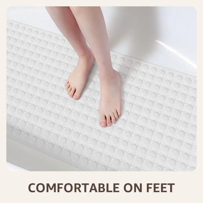 OTHWAY Non Slip Bath Tub Shower Mat with Suction Cups, Drain Holes, Bathtub Floor Liner Mats for Inside Shower Bathroom, Machine Washable, Soft on Feet, 35x16 Inch