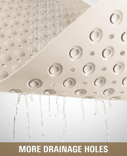 Yolife Extra Large Shower Mat 22.8x34.6" - TPE Non-Slip Bath Mat w/Suction Cups & Drain Holes, Heavy Duty for Shower Stall, Odor-Free