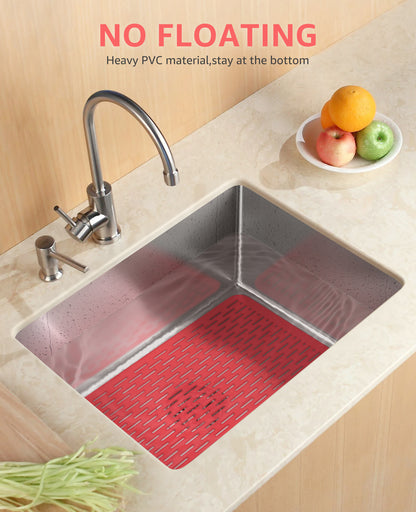 Bligli 15.7x11.8inch Kitchen Sink Mat, PVC Eco-Friendly Bottom Protector with Fast Drain & Anti-Slip
