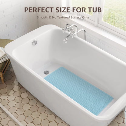 OTHWAY Extra Large Non-Slip Bath Mat with Strong Suction Cups, 28" x 17" Soft Rubber Shower Mat for Bathroom Floor, Durable & Skin-Friendly Bath Rug
