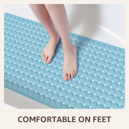 OTHWAY Non Slip Bath Tub Shower Mat with Suction Cups, Drain Holes, Bathtub Floor Liner Mats for Inside Shower Bathroom, Machine Washable, Soft on Feet, 35x16 Inch