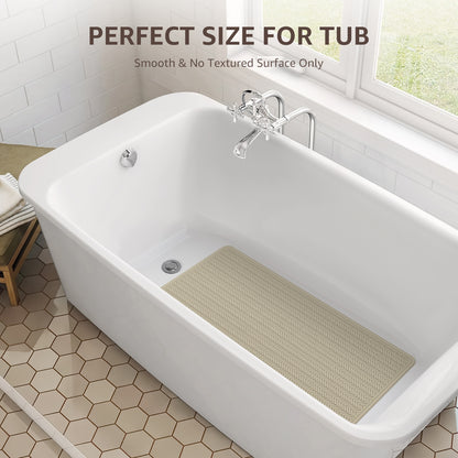 OTHWAY Extra Large Non-Slip Bath Mat with Strong Suction Cups, 28" x 17" Soft Rubber Shower Mat for Bathroom Floor, Durable & Skin-Friendly Bath Rug