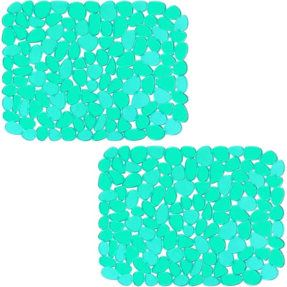 Bligli Non-Slip PVC Sink Mats (2-pack) – Pebble Design Protector for Stainless Steel/Porcelain, Dish Drying & Kitchen Liner, 15.7"x11.8"