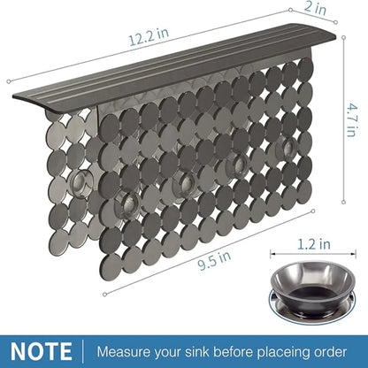 Bligli PVC Sink Divider Mat - 12.2"x4.7", Non-Slip with 6 Suction Cups, Scratch & Stain Resistant, Fits Divided Basins, Easy to Clean