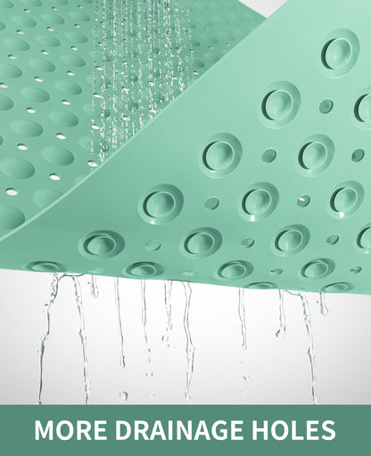 Yolife Extra Large Shower Mat 47.2x31.5" - TPE Non-Slip Bath Mat w/Suction Cups & Drain Holes, Heavy Duty for Shower Stall, Odor-Free