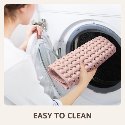 OTHWAY Non Slip Bath Tub Shower Mat with Suction Cups, Drain Holes, Bathtub Floor Liner Mats for Inside Shower Bathroom, Machine Washable, Soft on Feet, 35x16 Inch