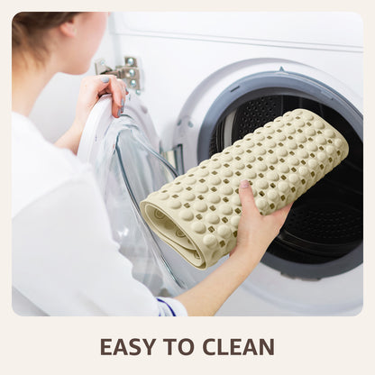 OTHWAY Non Slip Bath Tub Shower Mat with Suction Cups, Drain Holes, Bathtub Floor Liner Mats for Inside Shower Bathroom, Machine Washable, Soft on Feet, 35x16 Inch
