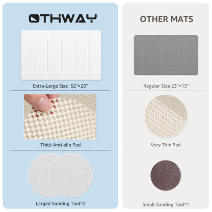 OTHWAY Stone Bath Mat Large, 32" x 20" Diatomaceous Earth for Bathroom, Super Absorbent Quick Drying Non-Slip Diatomite Shower Mat