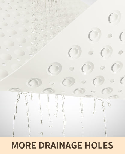 Yolife Extra Large Shower Mat 47.2x31.5" - TPE Non-Slip Bath Mat w/Suction Cups & Drain Holes, Heavy Duty for Shower Stall, Odor-Free