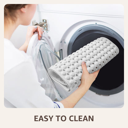 OTHWAY Non Slip Bath Tub Shower Mat with Suction Cups, Drain Holes, Bathtub Floor Liner Mats for Inside Shower Bathroom, Machine Washable, Soft on Feet, 35x16 Inch