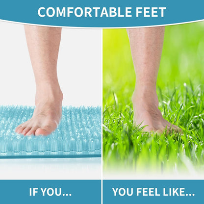 Yolife Shower Foot Scrubber Mat,Anti-Slip Bath Mat with Scrub Bristles & Strong Suction Cups to Soothe Achy Feet