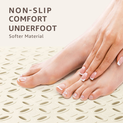 OTHWAY Non-Slip Bath Mat for Tub with Hair Catcher, 39"x17" Long Shower Mat, Large Drain Holes, Machine Washable Gripper Tub Mat