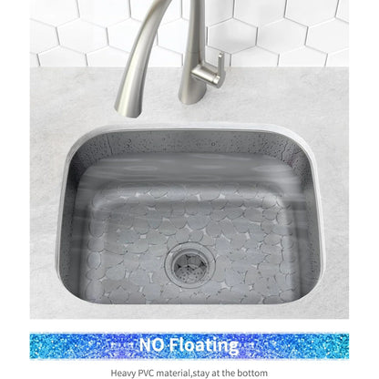 Bligli Non-Slip PVC Sink Mats (2-pack) – Pebble Design Protector for Stainless Steel/Porcelain, Dish Drying & Kitchen Liner, 15.7"x11.8"