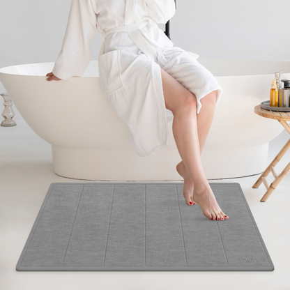 Yolife 32"x 20" Diatomite Bath Mat, Super Absorbent Quick-Dry Stone Bathroom Floor Mat, Non-Slip Natural Diatomaceous Earth Shower Rug, Large Bath Pad for Bathroom, Kitchen, Entryway, Easy to Clean