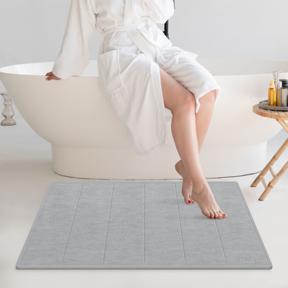 Yolife 32"x 20" Diatomite Bath Mat, Super Absorbent Quick-Dry Stone Bathroom Floor Mat, Non-Slip Natural Diatomaceous Earth Shower Rug, Large Bath Pad for Bathroom, Kitchen, Entryway, Easy to Clean