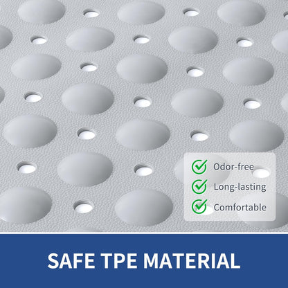 OTHWAY Large Shower Mat 34"x 23", TPE Non Slip Shower Mat for Walk in Shower Stall, Inside Shower Mats with Drain Holes Suction Cups, Anti-Slip for Elderly Kids