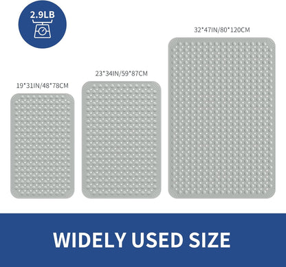 OTHWAY Large Shower Mat 34"x 23", TPE Non Slip Shower Mat for Walk in Shower Stall, Inside Shower Mats with Drain Holes Suction Cups, Anti-Slip for Elderly Kids