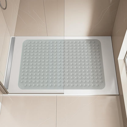 OTHWAY Large Shower Mat 34"x 23", TPE Non Slip Shower Mat for Walk in Shower Stall, Inside Shower Mats with Drain Holes Suction Cups, Anti-Slip for Elderly Kids