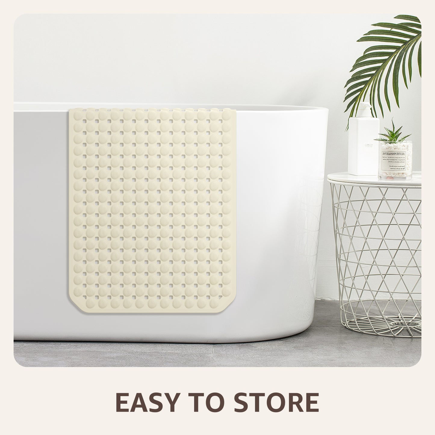 OTHWAY Non Slip Bath Tub Shower Mat with Suction Cups, Drain Holes, Bathtub Floor Liner Mats for Inside Shower Bathroom, Machine Washable, Soft on Feet, 35x16 Inch