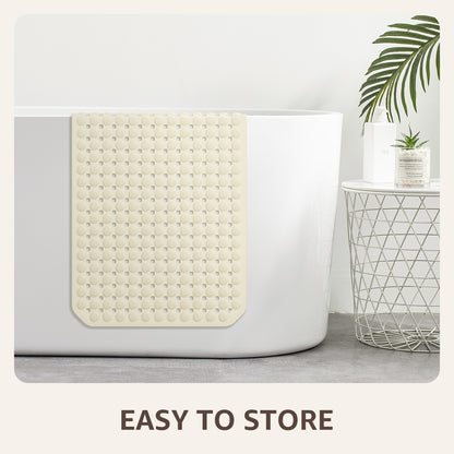 OTHWAY Non Slip Bath Tub Shower Mat with Suction Cups, Drain Holes, Bathtub Floor Liner Mats for Inside Shower Bathroom, Machine Washable, Soft on Feet, 35x16 Inch