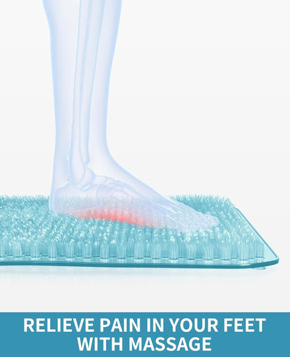 Yolife Shower Foot Scrubber Mat,Anti-Slip Bath Mat with Scrub Bristles & Strong Suction Cups to Soothe Achy Feet
