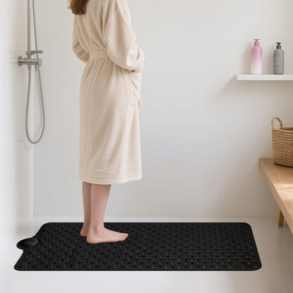 OTHWAY Non-Slip Bath Mat for Tub with Hair Catcher, 39"x17" Long Shower Mat, Large Drain Holes, Machine Washable Gripper Tub Mat