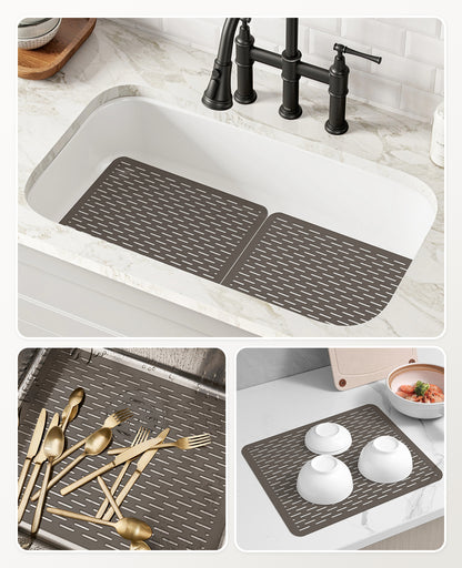 Bligli 15.7x11.8inch Kitchen Sink Mat, PVC Eco-Friendly Bottom Protector with Fast Drain & Anti-Slip