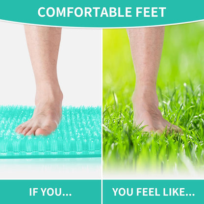 Yolife Shower Foot Scrubber Mat,Anti-Slip Bath Mat with Scrub Bristles & Strong Suction Cups to Soothe Achy Feet
