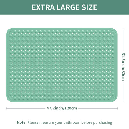 Yolife Extra Large Shower Mat 47.2x31.5" - TPE Non-Slip Bath Mat w/Suction Cups & Drain Holes, Heavy Duty for Shower Stall, Odor-Free