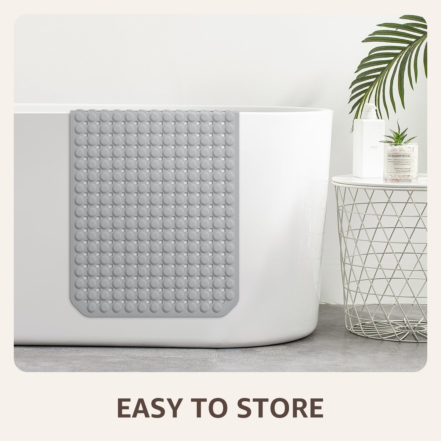 OTHWAY Non Slip Bath Tub Shower Mat with Suction Cups, Drain Holes, Bathtub Floor Liner Mats for Inside Shower Bathroom, Machine Washable, Soft on Feet, 35x16 Inch