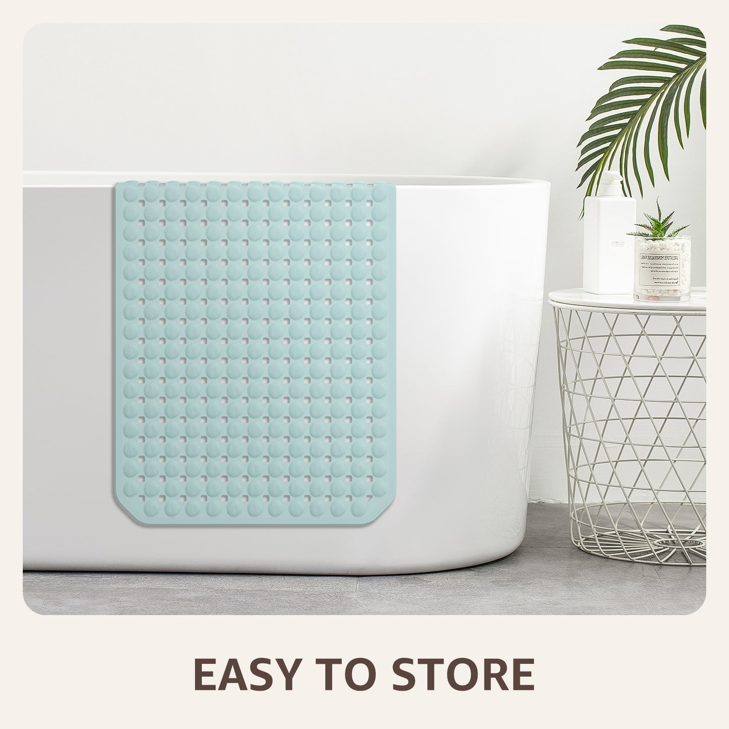 OTHWAY Non Slip Bath Tub Shower Mat with Suction Cups, Drain Holes, Bathtub Floor Liner Mats for Inside Shower Bathroom, Machine Washable, Soft on Feet, 35x16 Inch