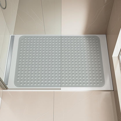 OTHWAY Extra Large Shower Mat 47"x 32", TPE Non Slip Shower Mat for Shower Stall, Inside Walk in Shower Mats with Drain Holes Suction Cups, Anti-Slip for Elderly Kids (Dark Grey)