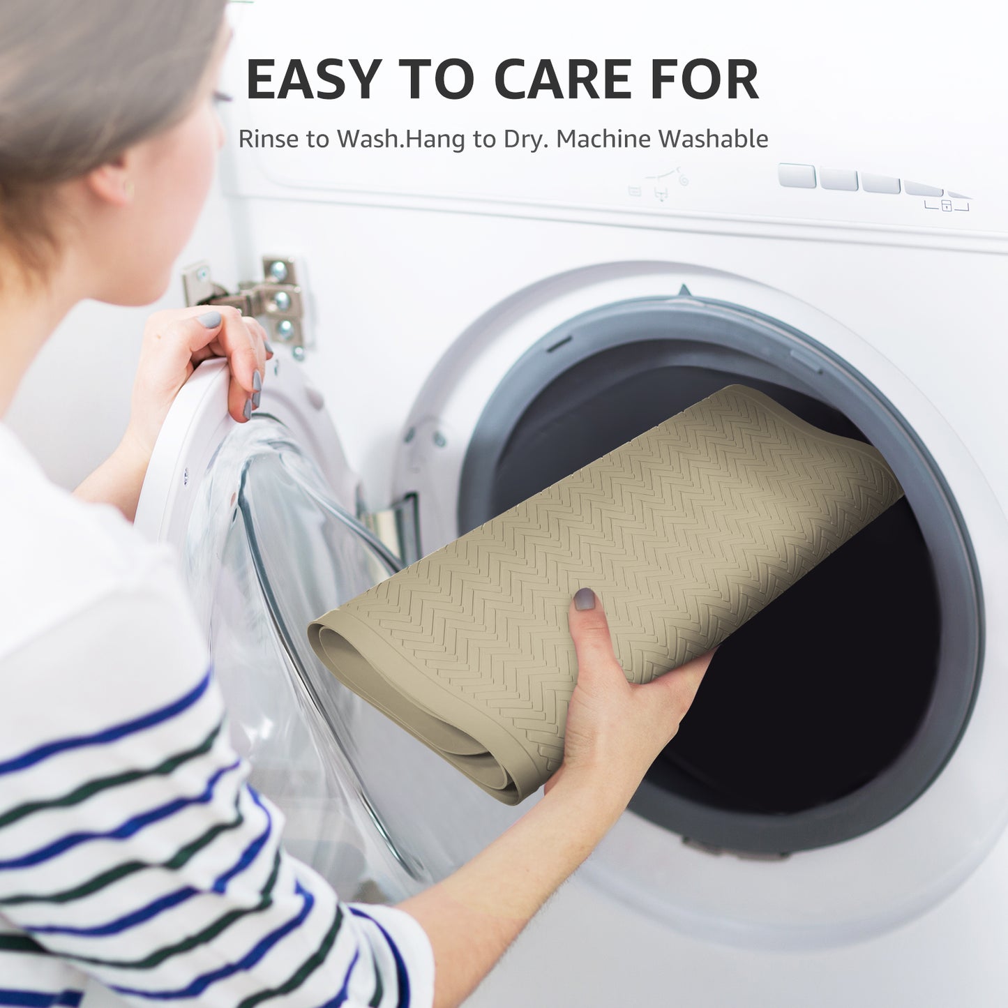 OTHWAY Extra Large Non-Slip Bath Mat with Strong Suction Cups, 28" x 17" Soft Rubber Shower Mat for Bathroom Floor, Durable & Skin-Friendly Bath Rug
