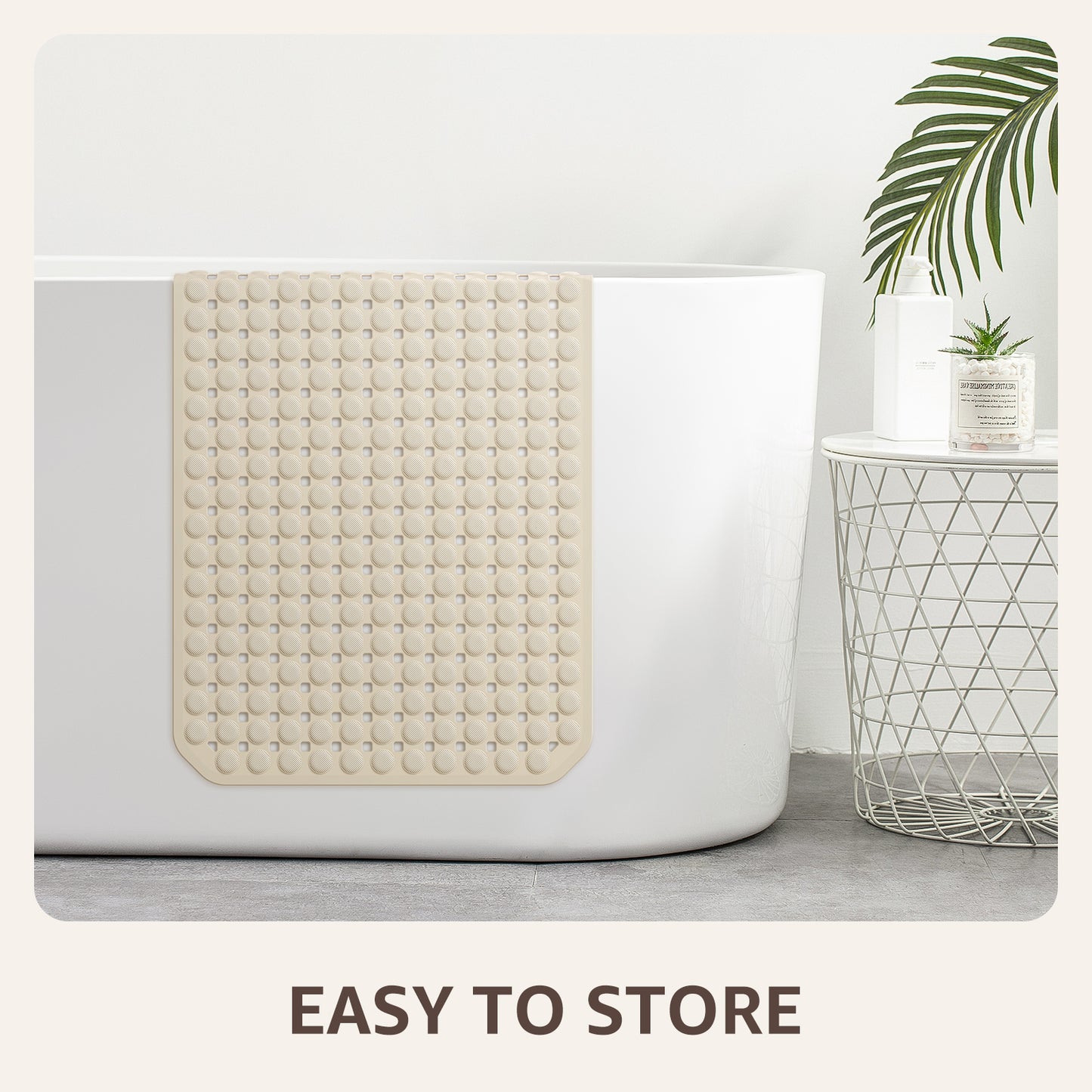 OTHWAY Non Slip Bath Tub Shower Mat with Suction Cups, Drain Holes, Bathtub Floor Liner Mats for Inside Shower Bathroom, Machine Washable, Soft on Feet, 35x16 Inch