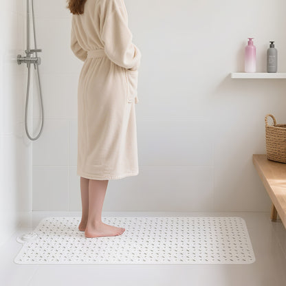 OTHWAY Non-Slip Bath Mat for Tub with Hair Catcher, 39"x17" Long Shower Mat, Large Drain Holes, Machine Washable Gripper Tub Mat