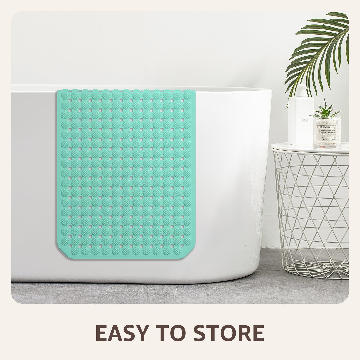 OTHWAY Non Slip Bath Tub Shower Mat with Suction Cups, Drain Holes, Bathtub Floor Liner Mats for Inside Shower Bathroom, Machine Washable, Soft on Feet, 35x16 Inch