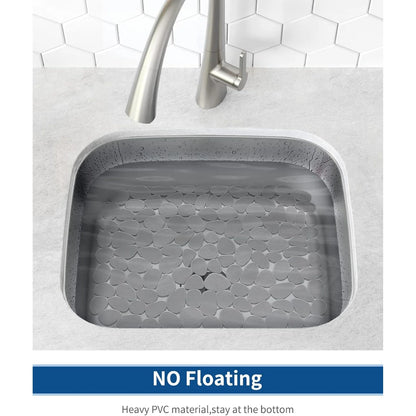 Bligli Non-Slip PVC Sink Mats (2-pack) – Pebble Design Protector for Stainless Steel/Porcelain, Dish Drying & Kitchen Liner, 15.7"x11.8"