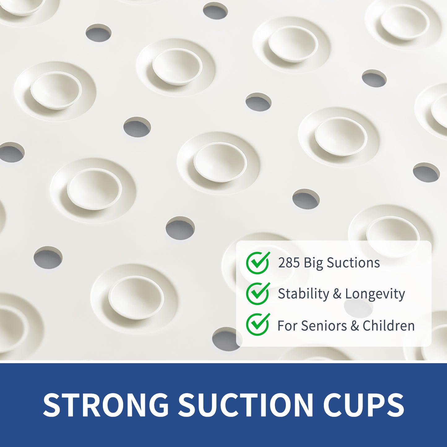OTHWAY Square Shower Mat 32"x 32", TPE Non Slip Shower Mat for Walk in Shower Stall, Inside Shower Mats with Drain Holes Suction Cups, Anti-Slip for Elderly Kids