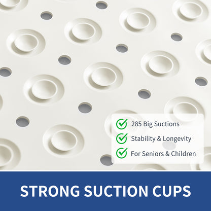 OTHWAY Square Shower Mat 32"x 32", TPE Non Slip Shower Mat for Walk in Shower Stall, Inside Shower Mats with Drain Holes Suction Cups, Anti-Slip for Elderly Kids