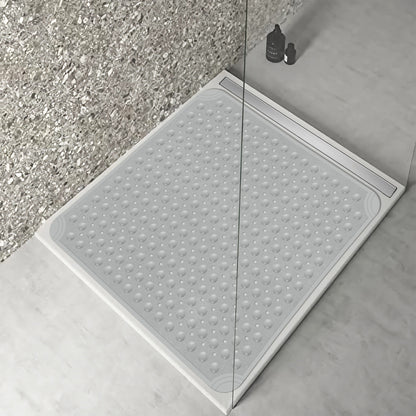 OTHWAY Square Shower Mat 32"x 32", TPE Non Slip Shower Mat for Walk in Shower Stall, Inside Shower Mats with Drain Holes Suction Cups, Anti-Slip for Elderly Kids (Dark Grey)