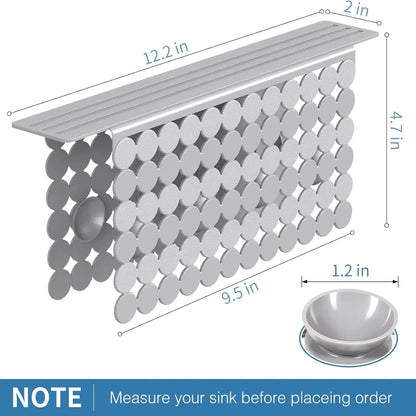 Bligli PVC Sink Divider Mat - 12.2"x4.7", Non-Slip with 6 Suction Cups, Scratch & Stain Resistant, Fits Divided Basins, Easy to Clean
