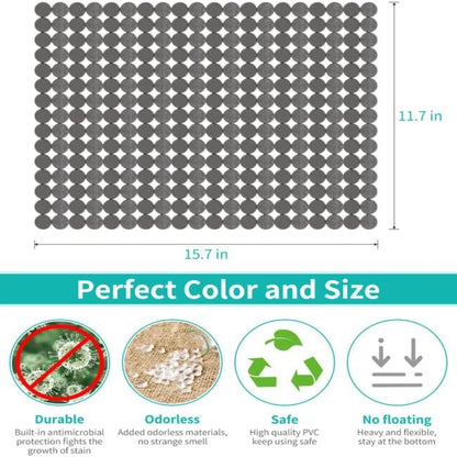 Bligli Round Sink Mats 2-Pack ,Non-Slip PVC Sink Protector, Fits Stainless Steel / Ceramic Sinks,15.7 x 11.8 inch,Fast Draining Dot Design for Kitchen Sink