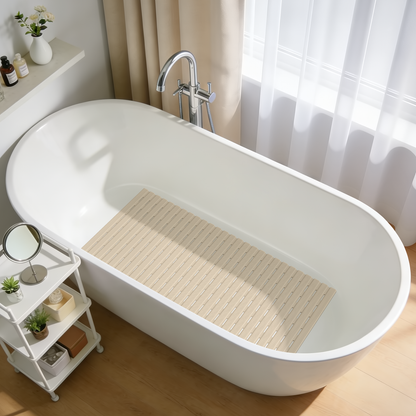 OTHWAY Non Slip Shower Mat for Tub & Inside Shower,36.6" x 16.9" Soft TPE Bath Mat with Suction Cups,Easy to Cut Shower Floor Mat,Machine Washable Bathtub Mats
